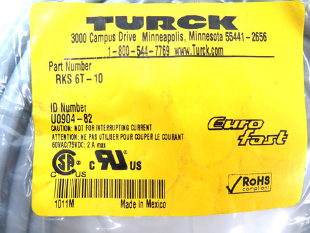 Turck RKS 6T-10 Actuator Sensor Cordset - Advance Operations