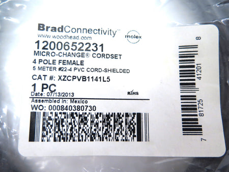 WoodHead XZCPVB1141L5 Micro-Change Cordset - Advance Operations