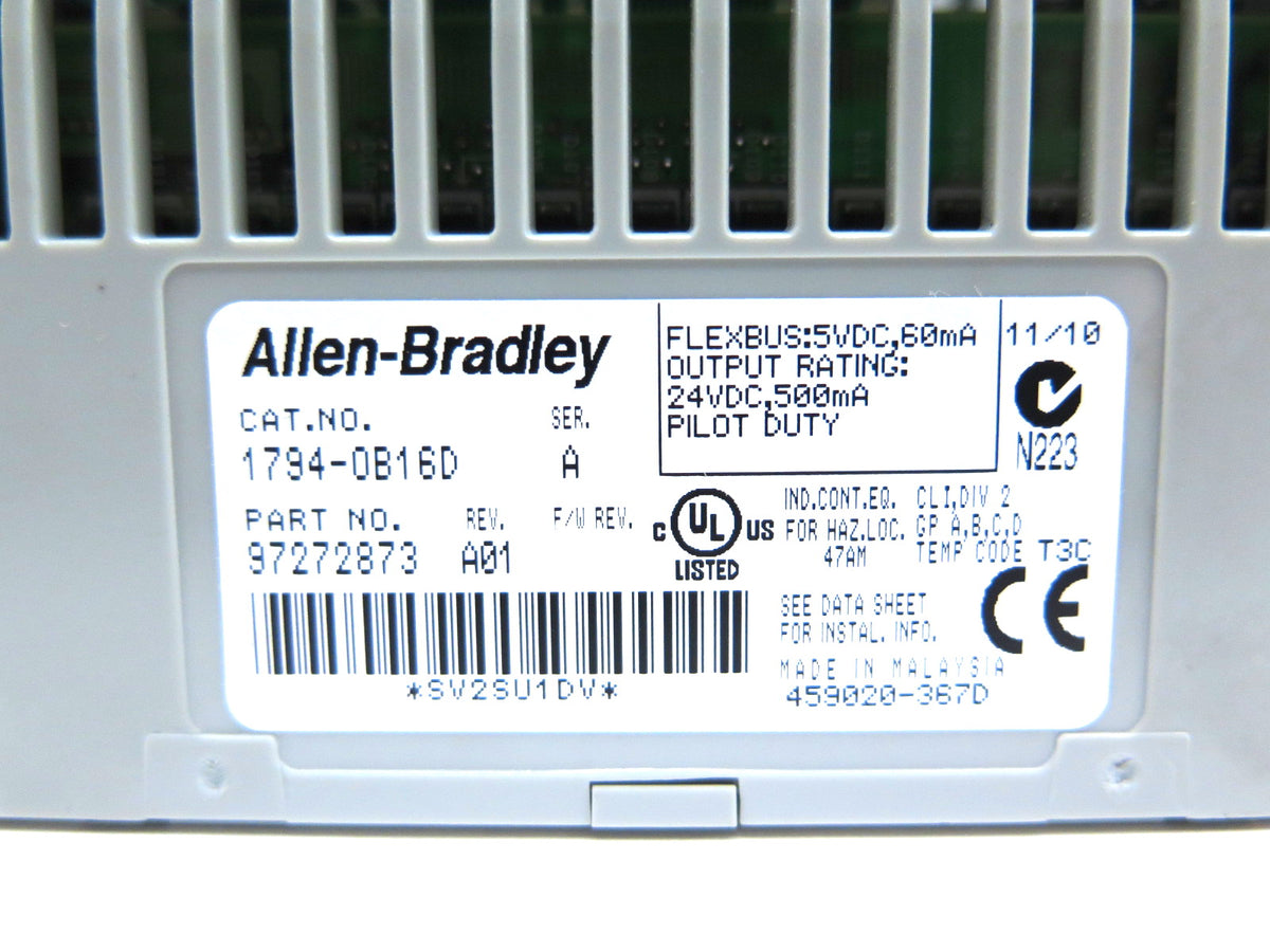 Allen-Bradley 1794-0B16D Flex I/O 24VDC Source Output Module - Advance Operations