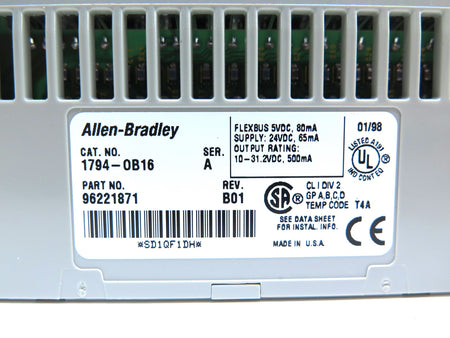 Allen-Bradley 1794-OB16 Flex I/O Output Module 24VDC - Advance Operations