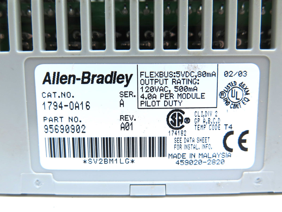 Allen-Bradley 1794-OA16 Flex I/O 120VAC Output Module - Advance Operations