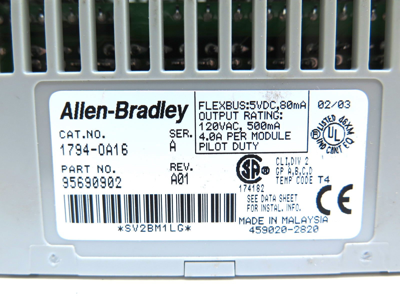 Allen-Bradley 1794-OA16 Flex I/O 120VAC Output Module - Advance Operations