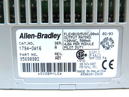 Allen-Bradley 1794-OA16 Flex I/O 120VAC Output Module - Advance Operations