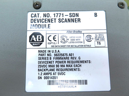 Allen-Bradley 1771-SDN DeviceNet Scanner Module - Advance Operations