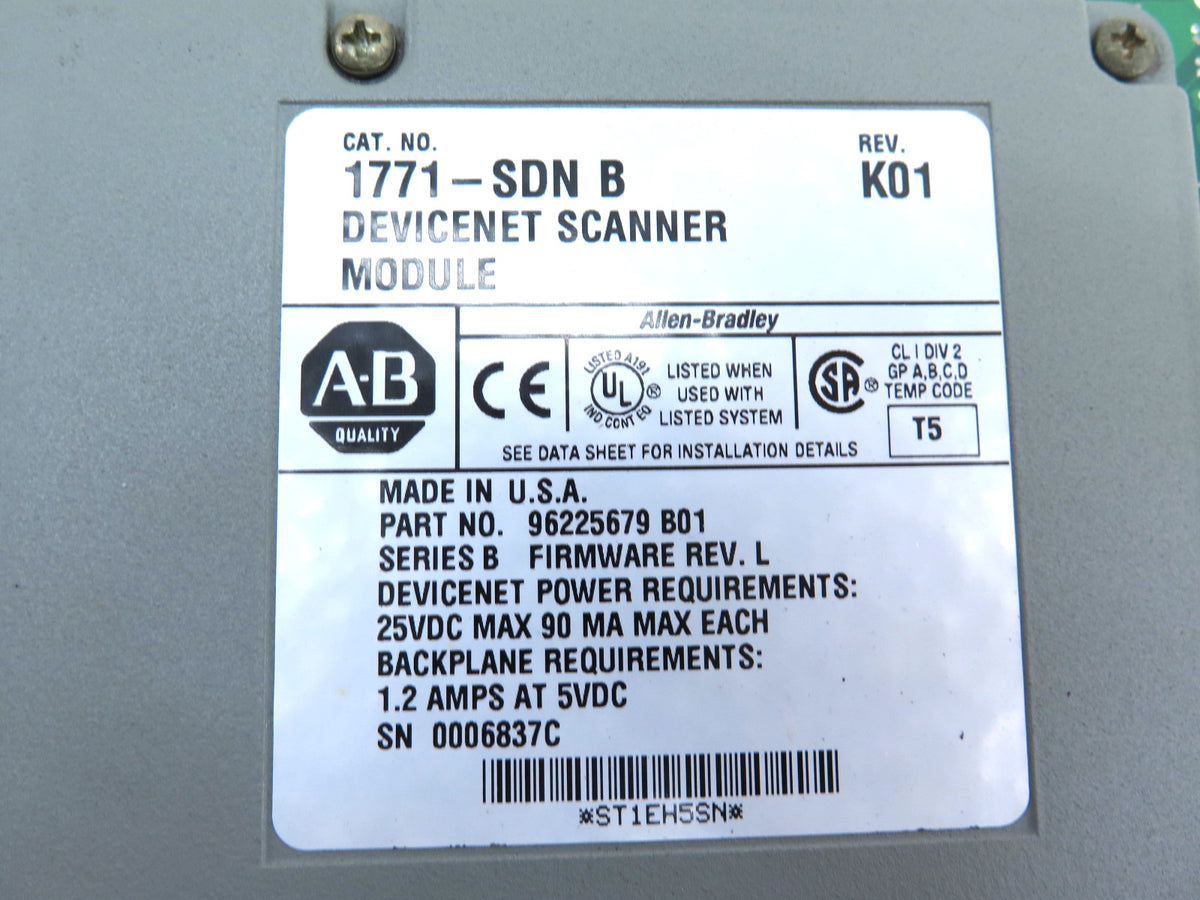 Allen-Bradley 1771-SDN B DeviceNet Scanner Module - Advance Operations