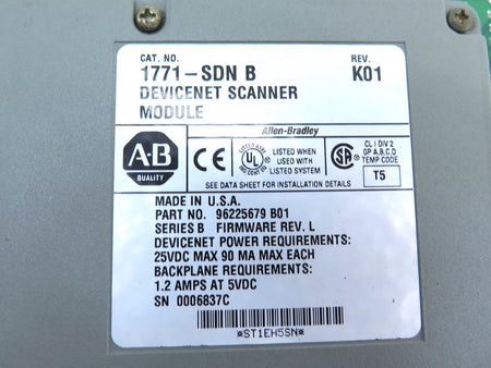 Allen-Bradley 1771-SDN B DeviceNet Scanner Module - Advance Operations