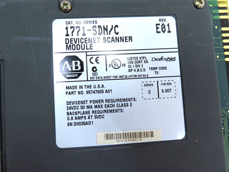 Allen-Bradley 1771-SDN/C DeviceNet Scanner Module - Advance Operations