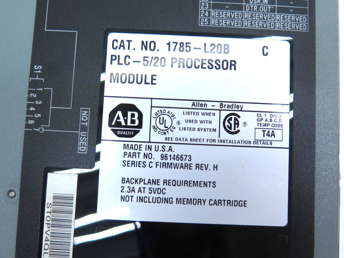 Allen-Bradley 1785-L20B C Processor Module - Advance Operations