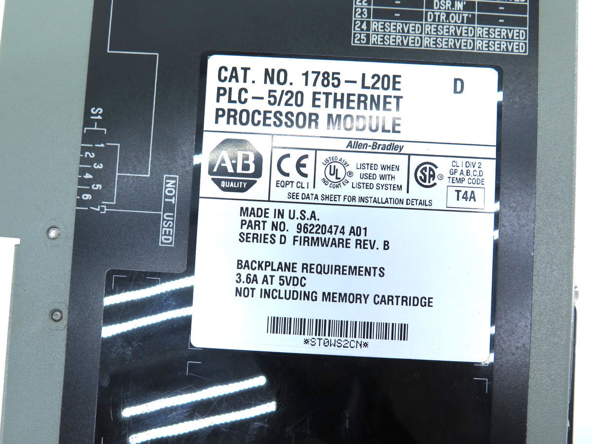 Allen-Bradley 1785-L20E/D Ethernet Processor Module - Advance Operations