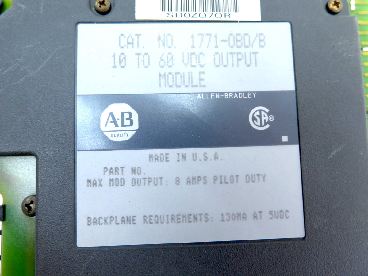 Allen-Bradley 1771-OBD/B 10 To 60 VDC Output Module - Advance Operations
