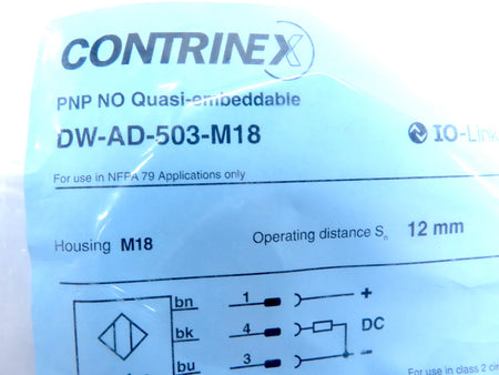 Contrinex DW-AD-503-M18 Proximity Switch Sensor - Advance Operations