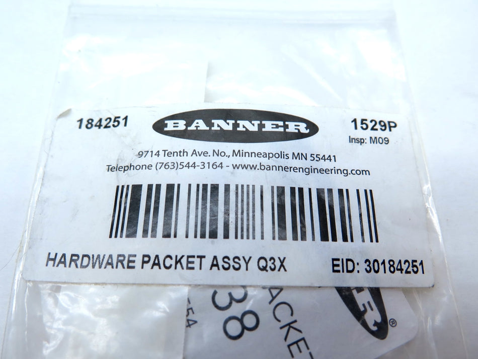 Banner Hardware Packet Assy Q3X 1529P - Advance Operations