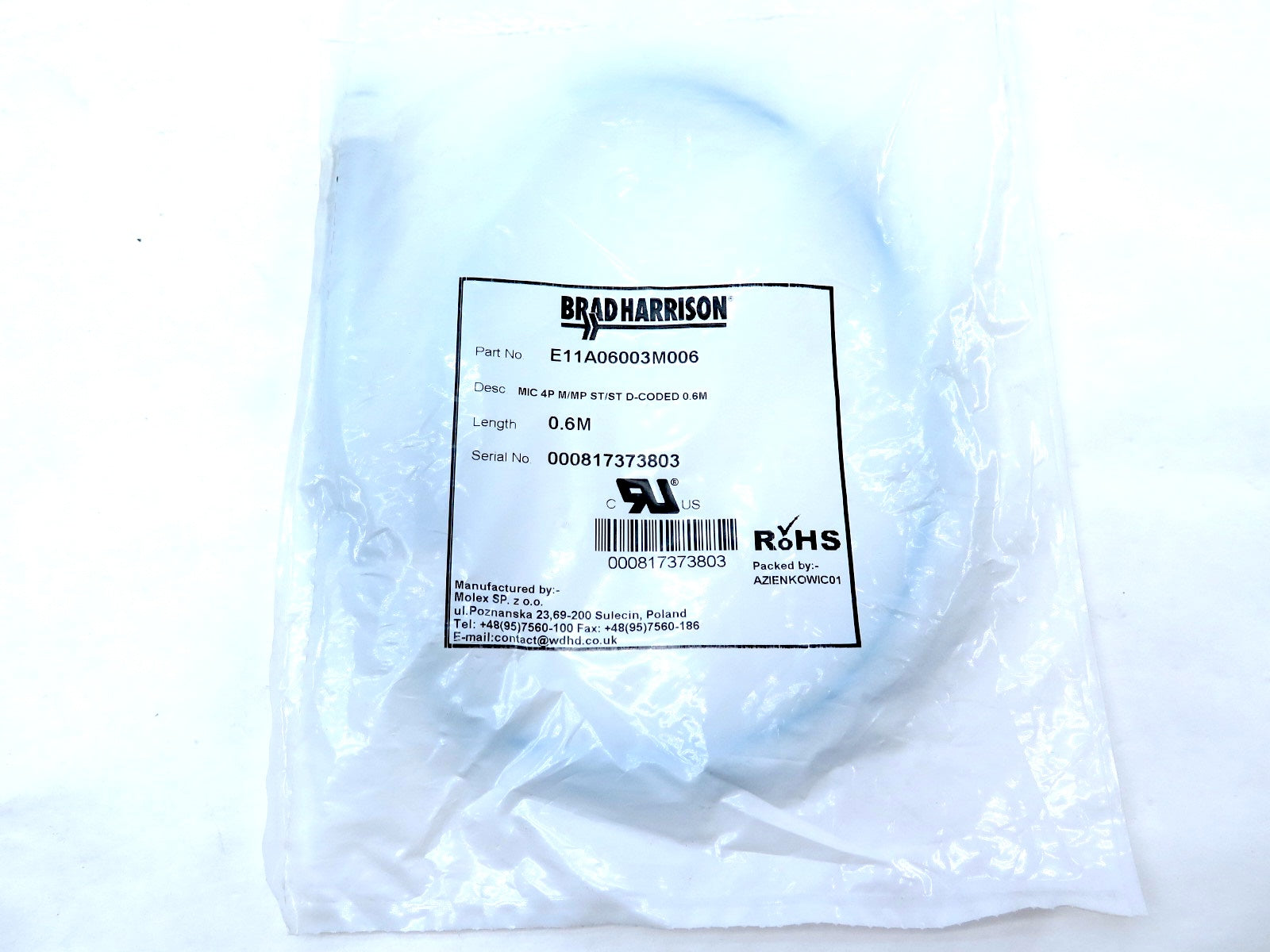 Brad Harrison E11A06003M006 Cable Sensor - Advance Operations
