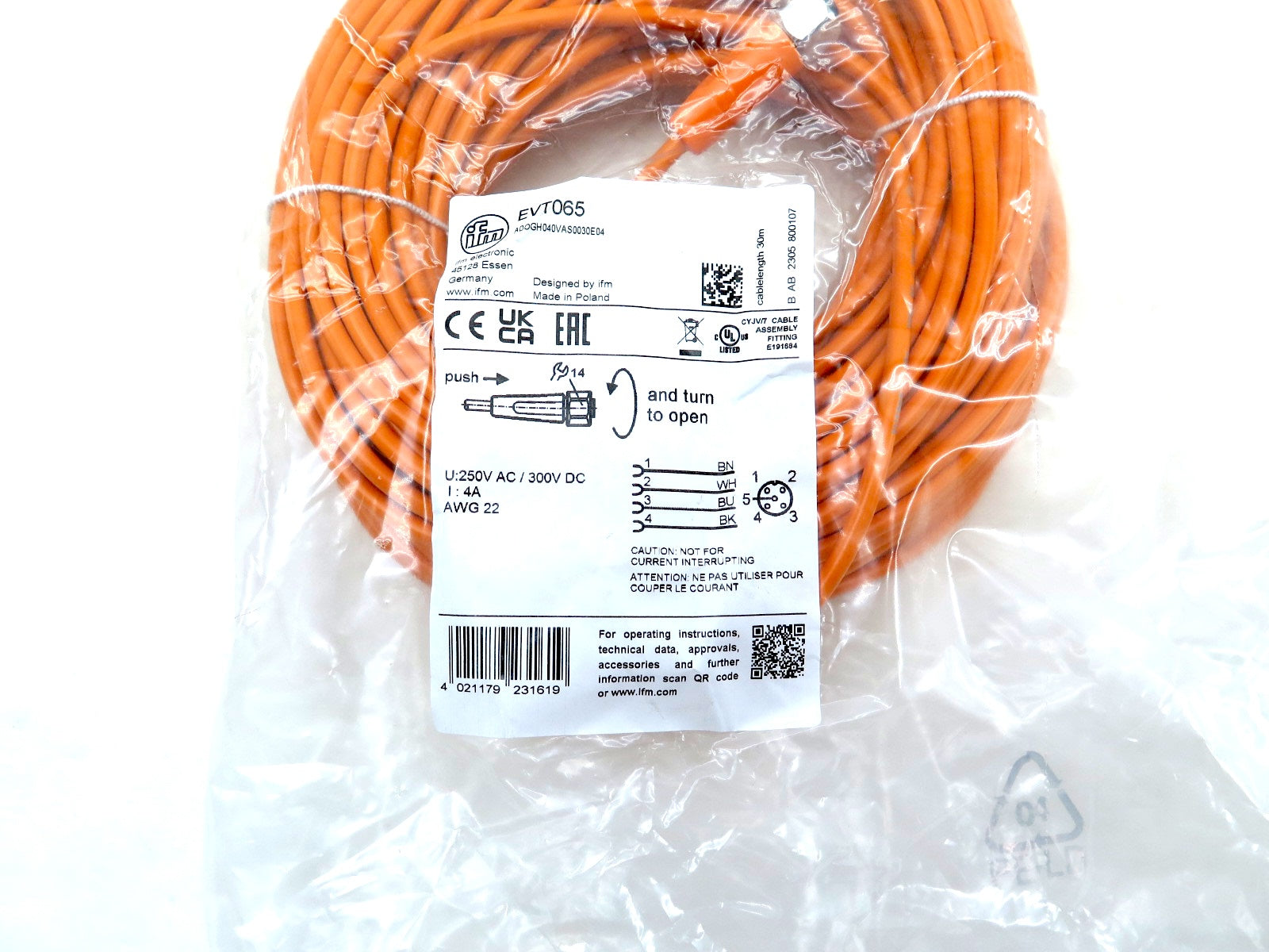 ifm electronic EVT065 Cable Sensor - Advance Operations