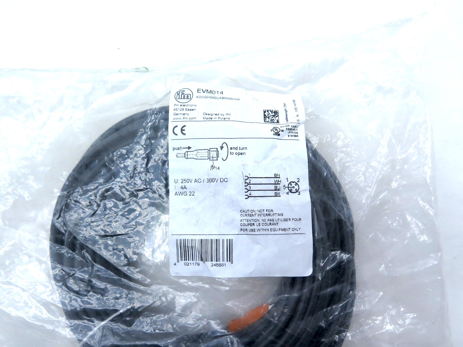 Ifm Electronic EVM014 Cable Sensor - Advance Operations