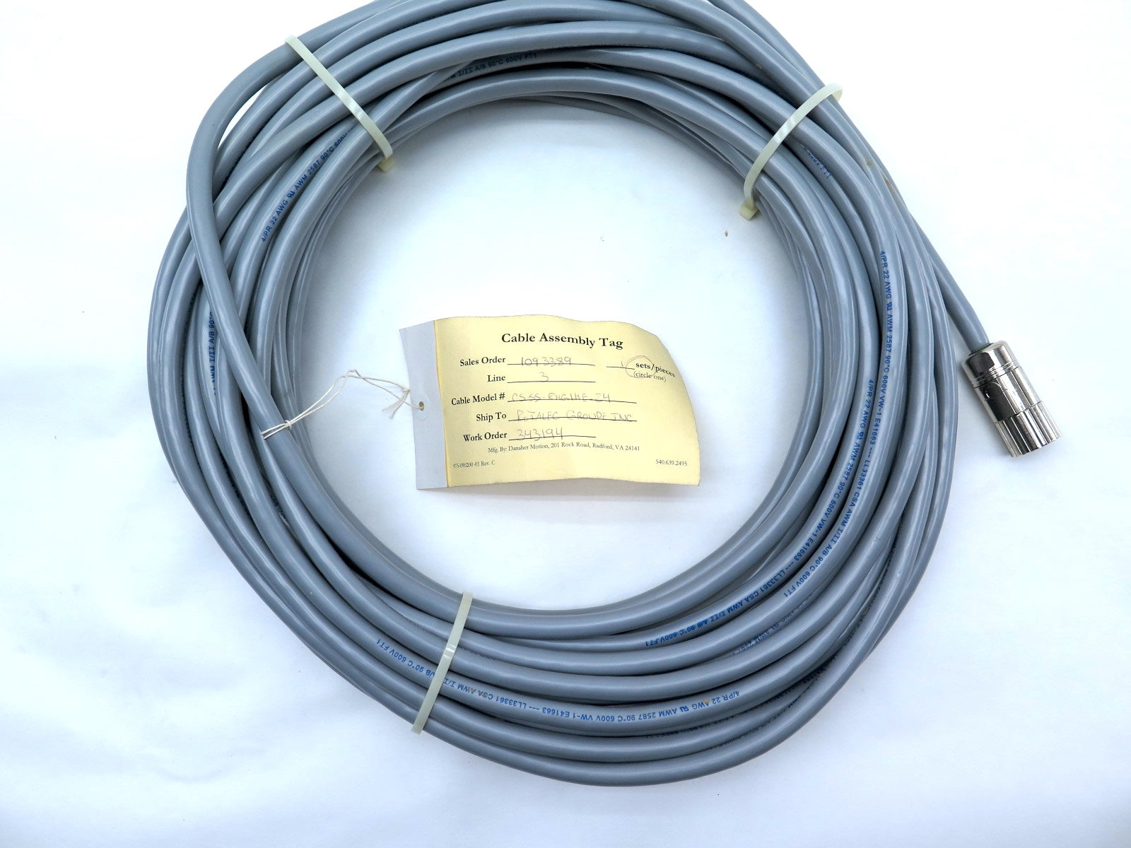 Kollmorgen CS-SS-RHGIHE-24 Servo Cable - Advance Operations