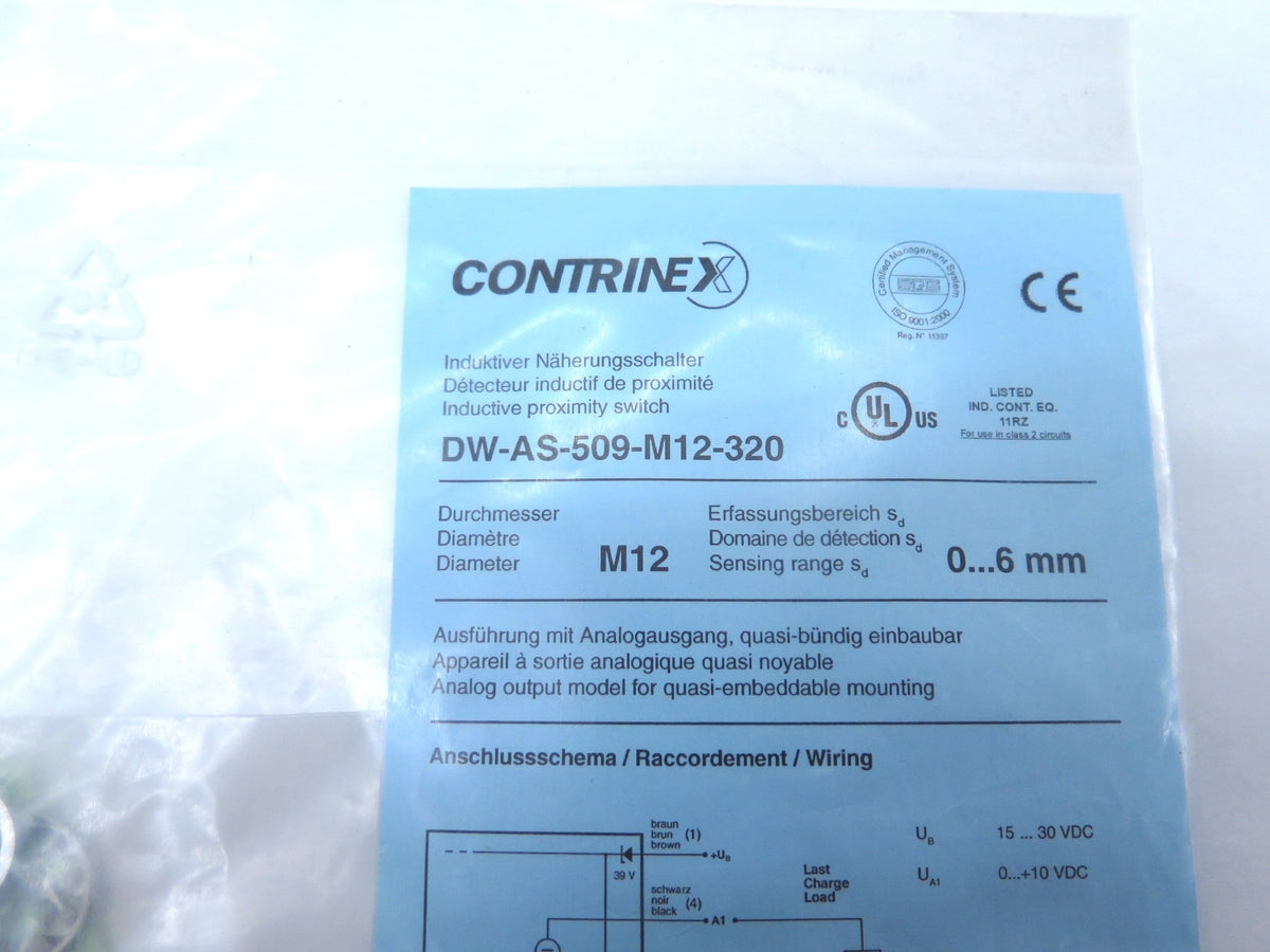 Contrinex DW-AS-509-M12-320 Inductive Proximity Switch - Advance Operations