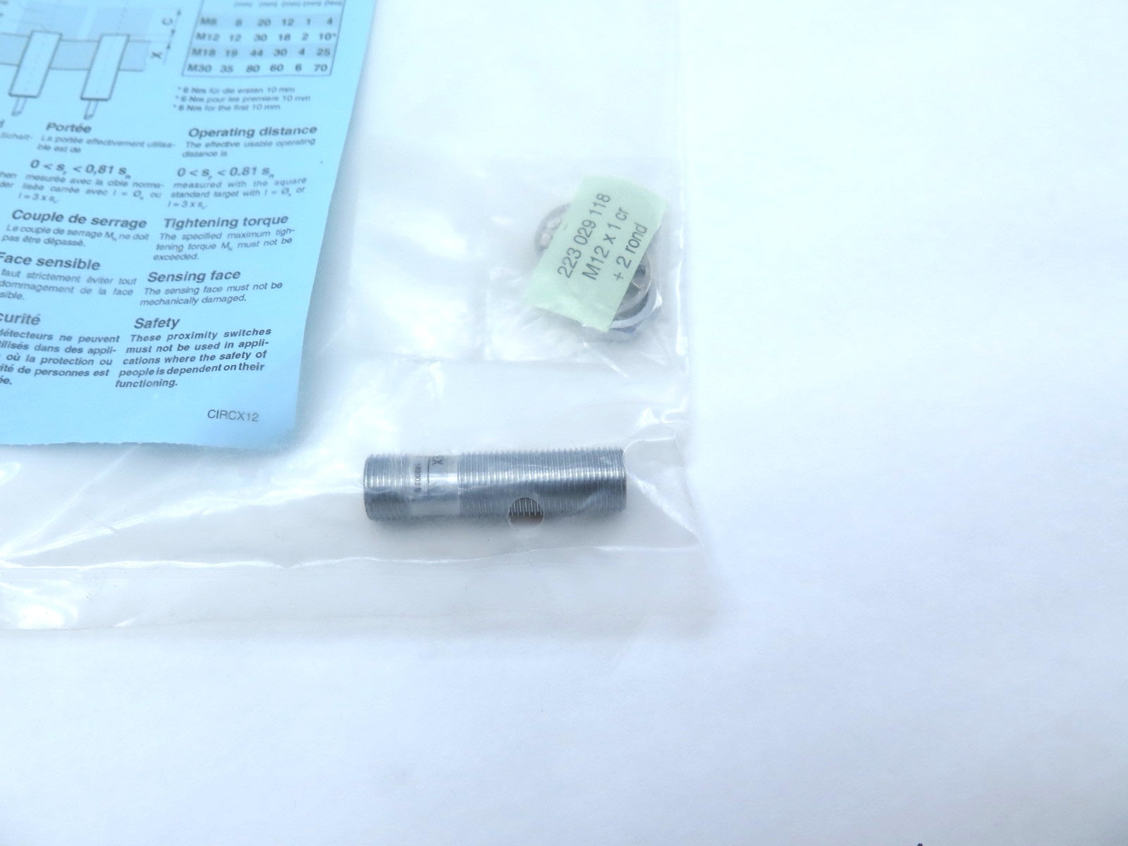 Contrinex DW-AS-509-M12-320 Inductive Proximity Switch - Advance Operations