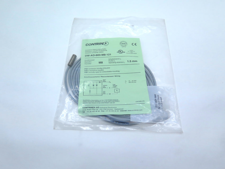 Contrinex DW-AD-603-M8-121 Inductive Proximity Switch - Advance Operations