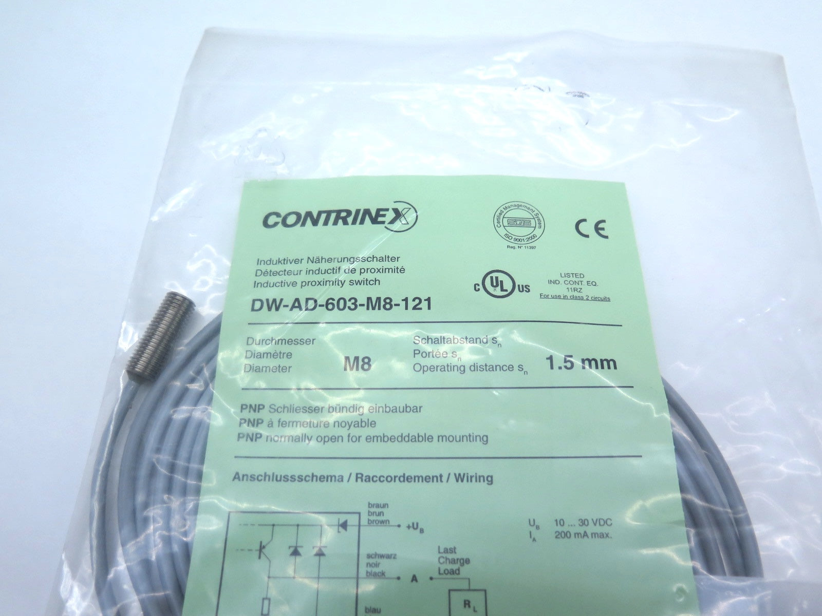 Contrinex DW-AD-603-M8-121 Inductive Proximity Switch - Advance Operations