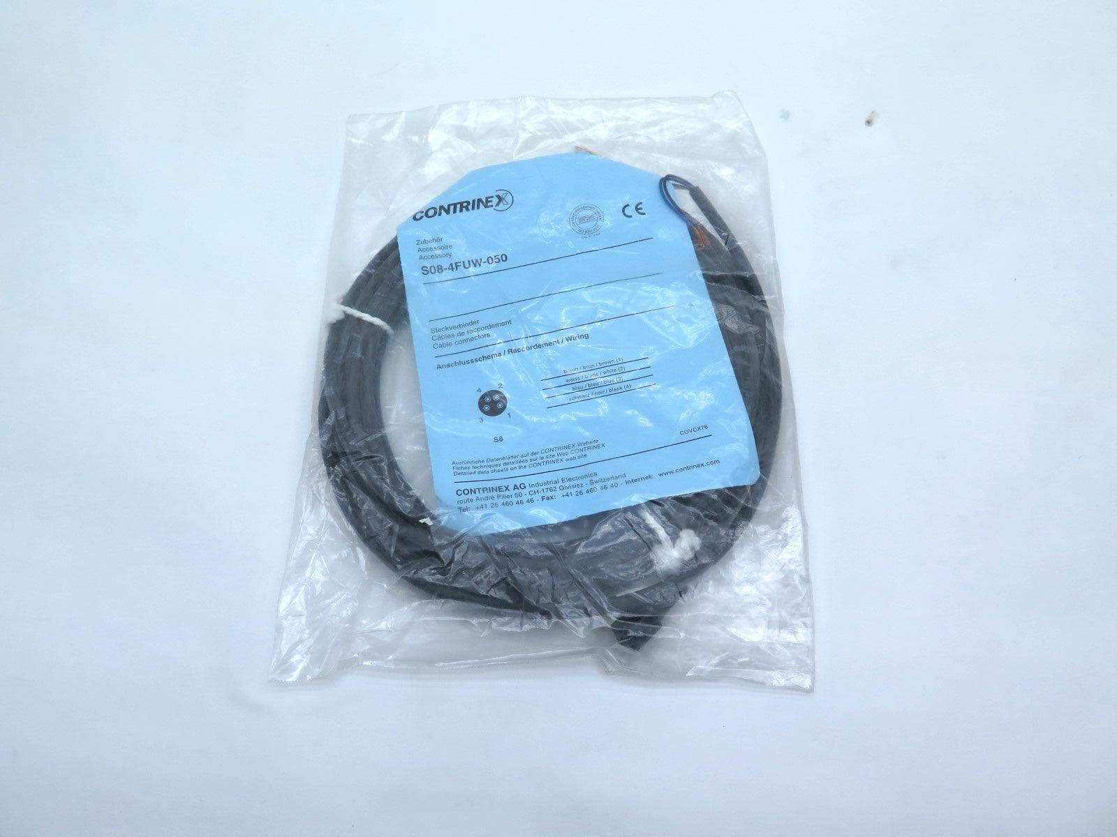 Contrinex S08-4FUW-050 Connector Cable - Advance Operations
