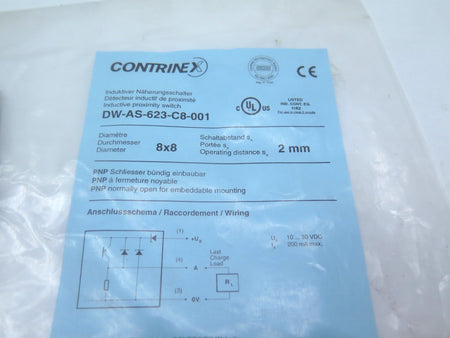 Contrinex DW-AS-623-C8-001 Inductive Proximity Switch - Advance Operations