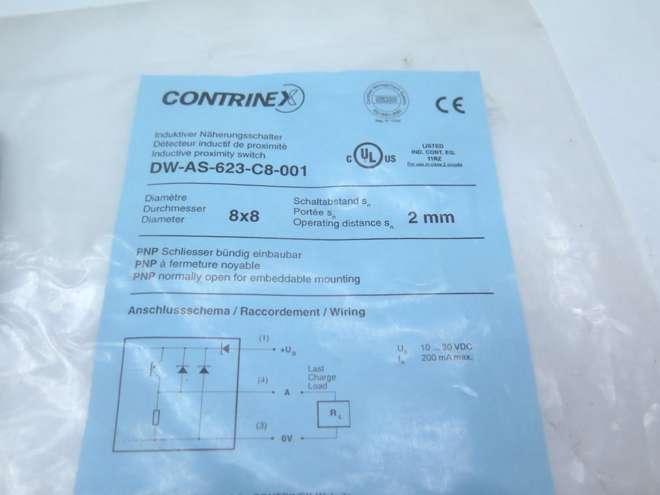 Contrinex DW-AS-623-C8-001 Inductive Proximity Switch - Advance Operations
