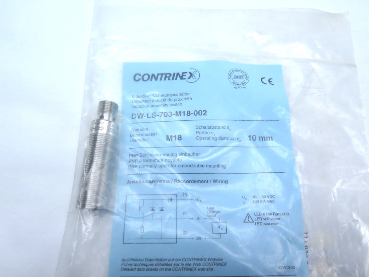 Contrinex DW-LS-703-M18-002 Inductive Proximity Switch - Advance Operations
