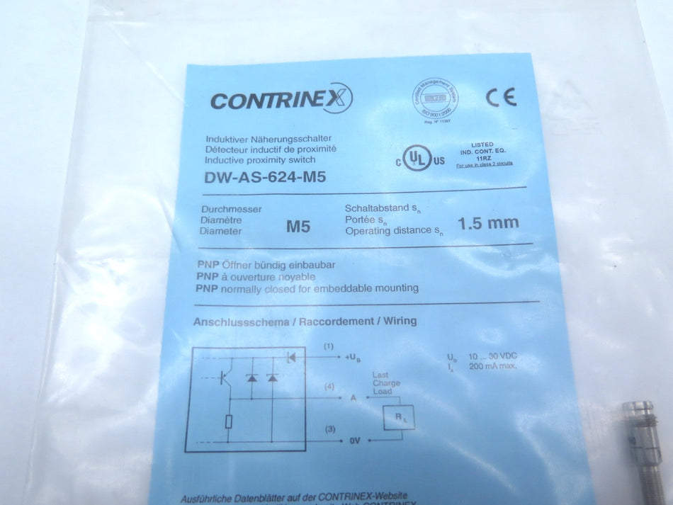 Contrinex DW-AS-624-M5 Inductive Proximity Switch - Advance Operations