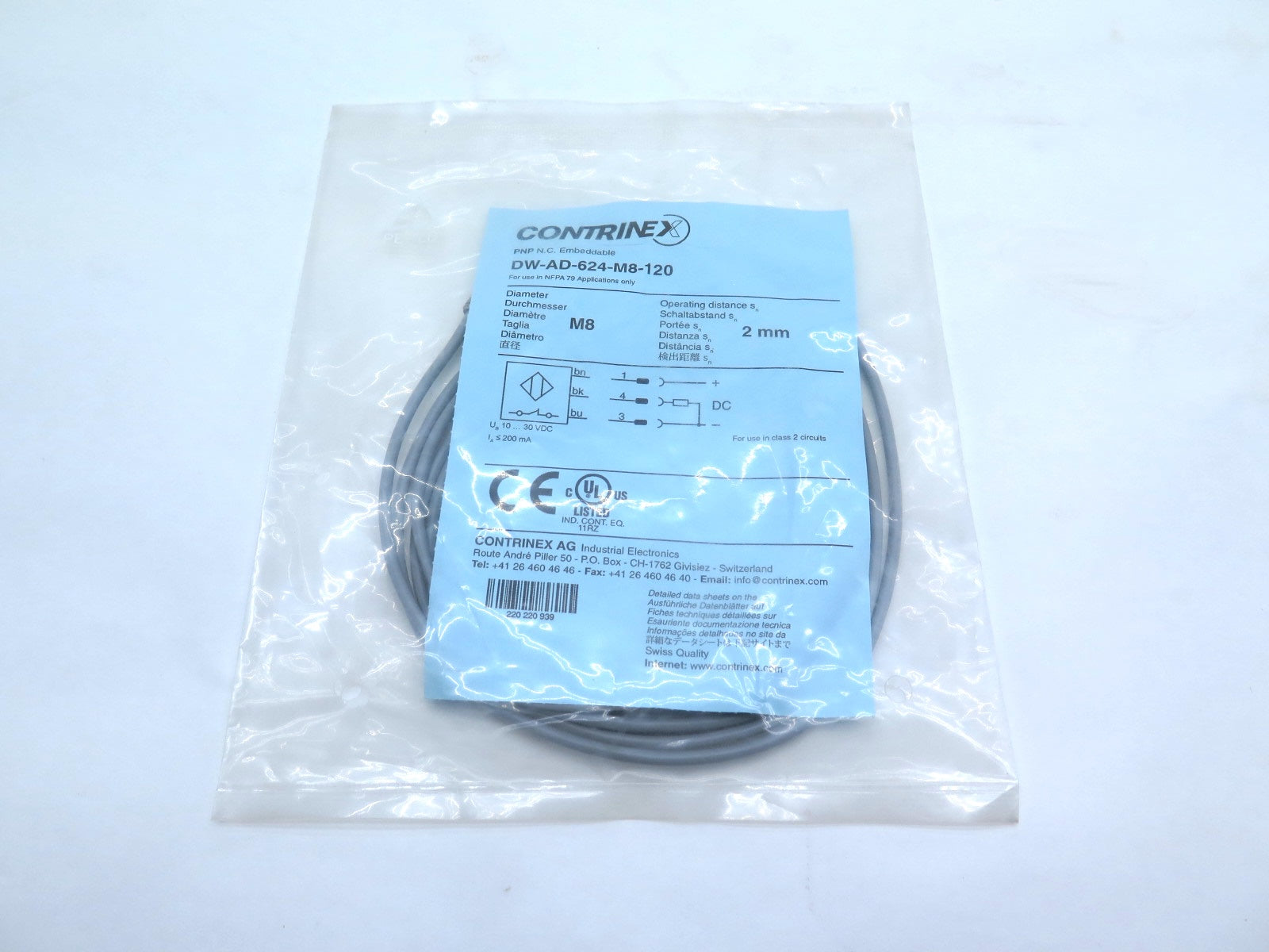 Contrinex DW-AD-624-M8-120 Inductive Proximity Switch – Advance Operations