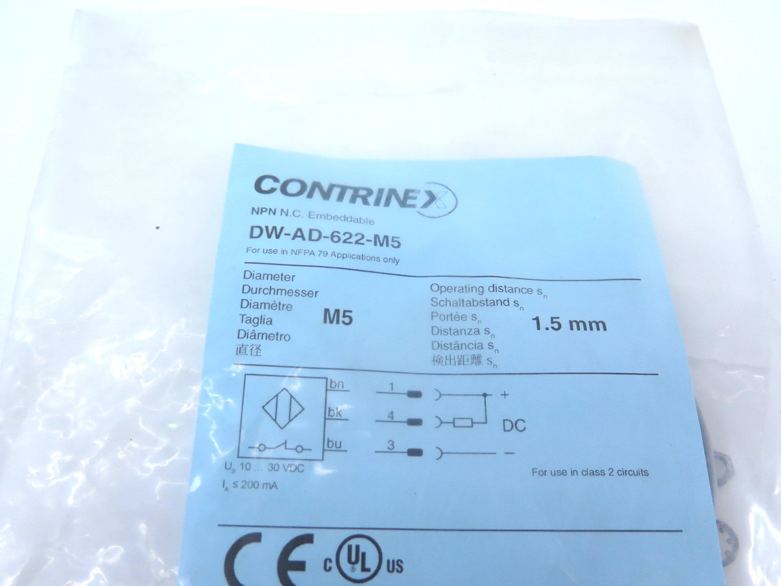 Contrinex DW-AD-622-M5 Inductive Proximity Sensor - Advance Operations