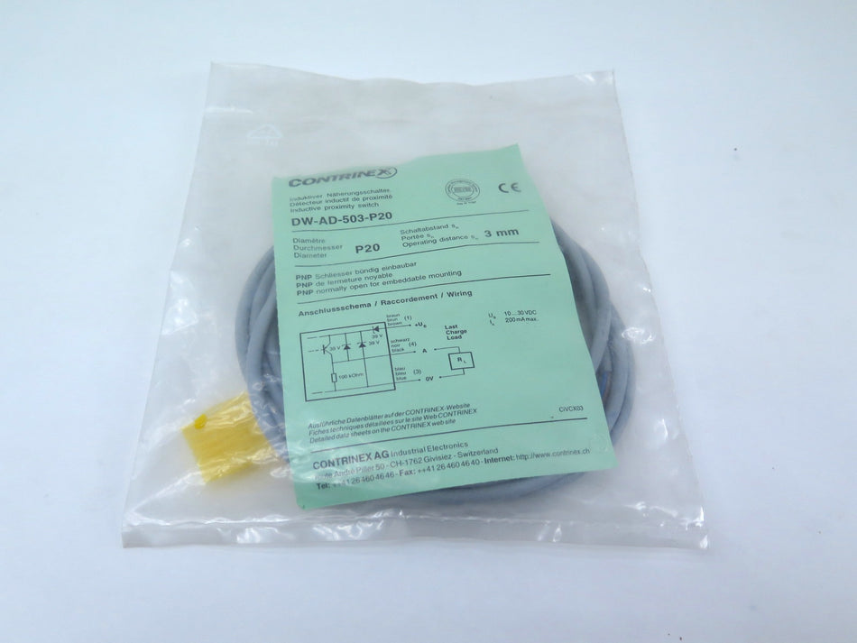Contrinex DW-AD-503-P20 Inductive Proximity Sensor - Advance Operations