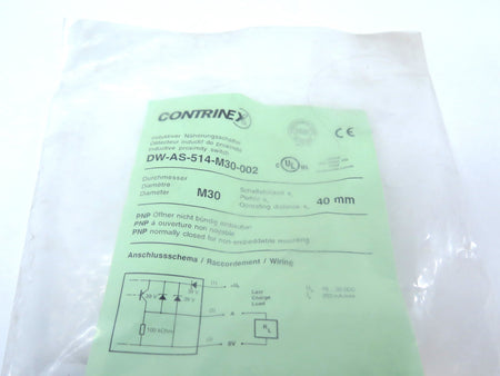 Contrinex DW-AS-514-M30-002 Inductive Proximity Switch - Advance Operations