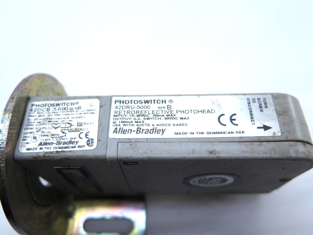 Allen-Bradley 42DRU-5000 Ser.B Retrorefletive Photohead And Terminal Base - Advance Operations