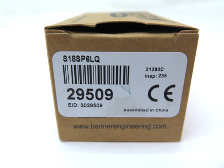 Banner S18SP6LQ / 29509 Photoelectric Proximity Sensor - Advance Operations