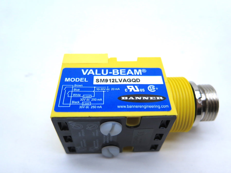 Banner SM912LVAGQD / 26398 Value-Beam Photoelectric Sensor - Advance Operations