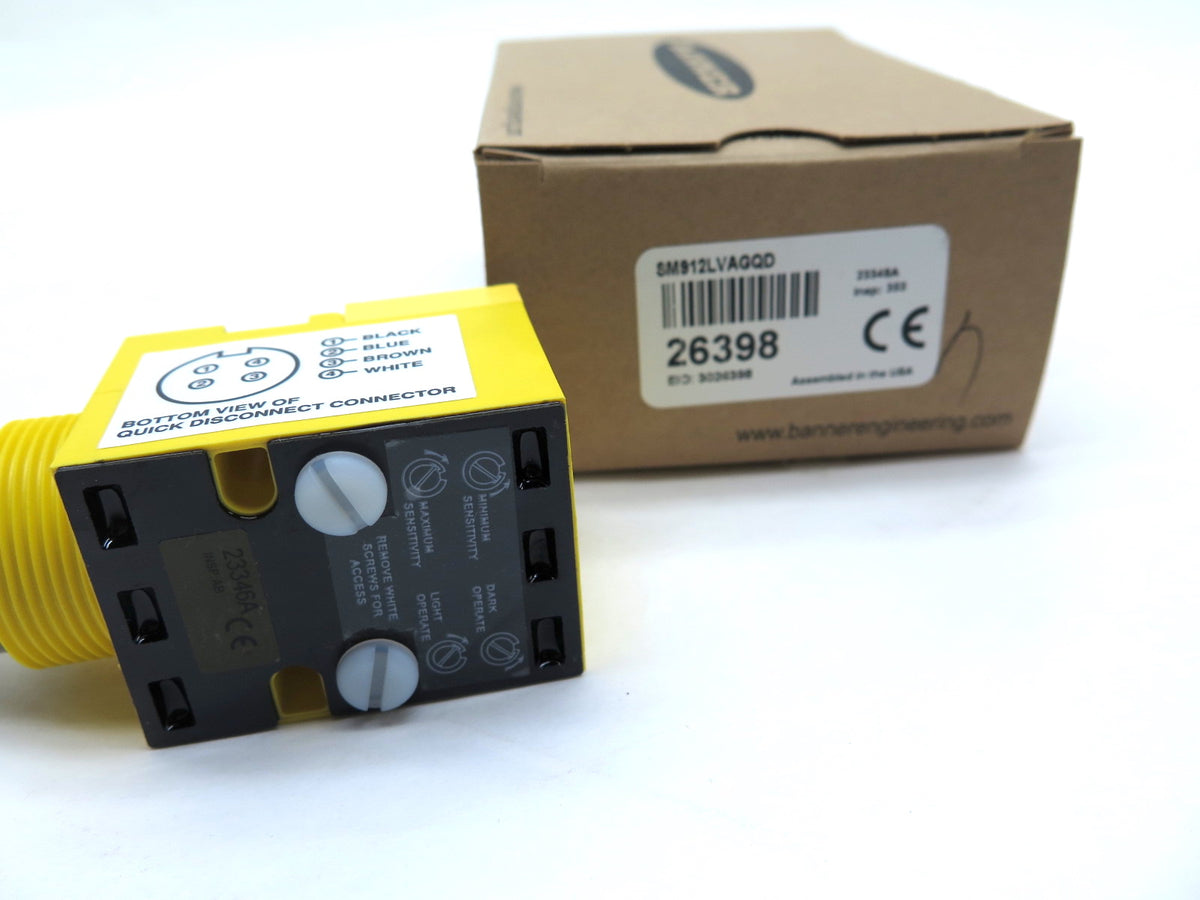 Banner SM912LVAGQD / 26398 Value-Beam Photoelectric Sensor - Advance Operations