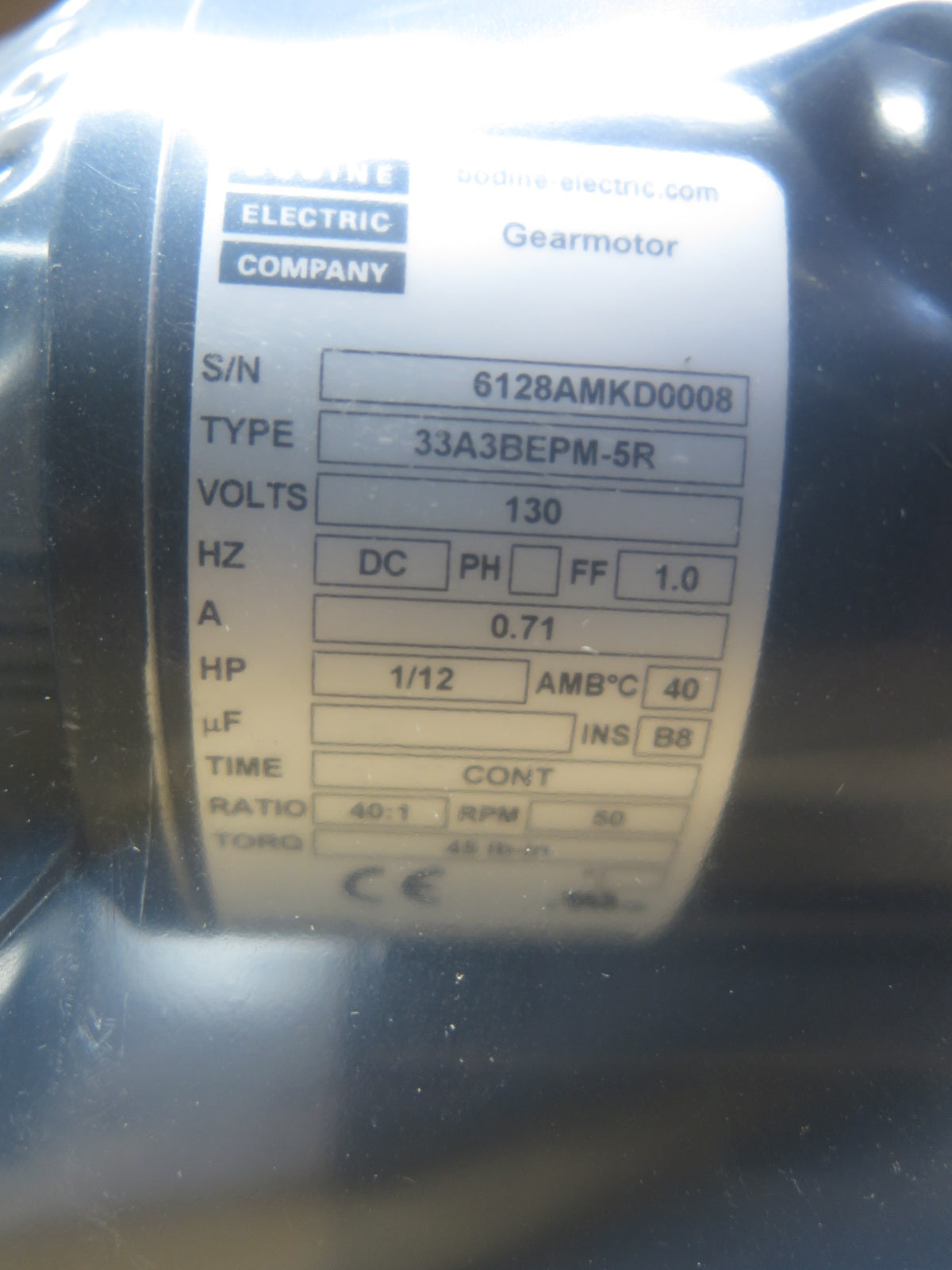 Bodine 33A3BEPM-5R Ratio 40:1 DC Gear Motor - Advance Operations