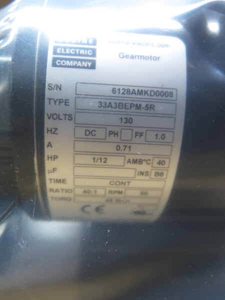 Bodine 33A3BEPM-5R Ratio 40:1 DC Gear Motor - Advance Operations