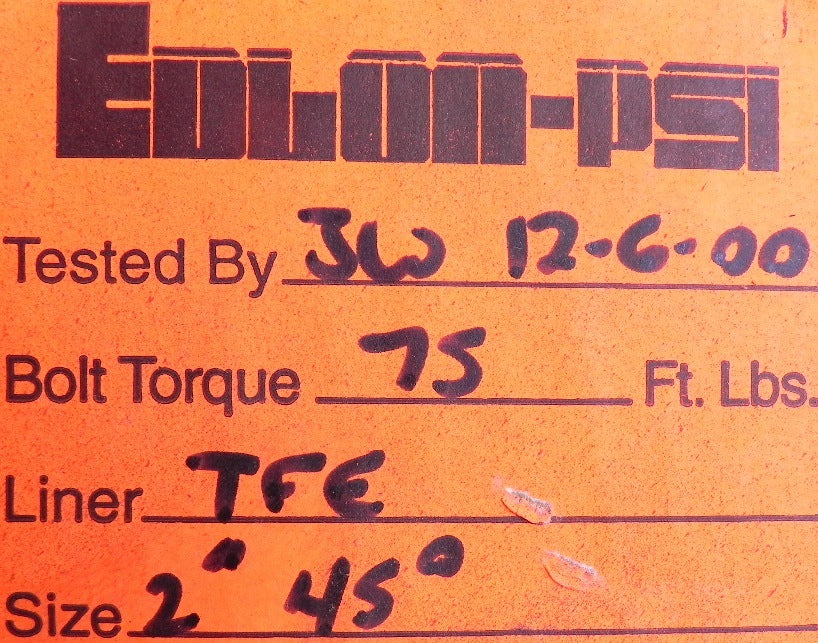 Crane/Edlon Flanged 45 Deg TFE Lined Elbow 2" - Advance Operations