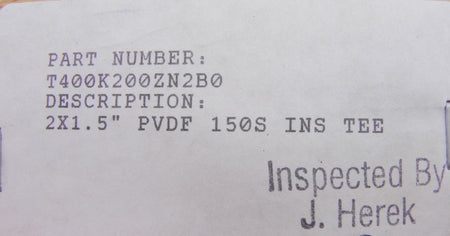 JCS PVDF Lined Instrument Tee 2" X 1-1/2" - Advance Operations