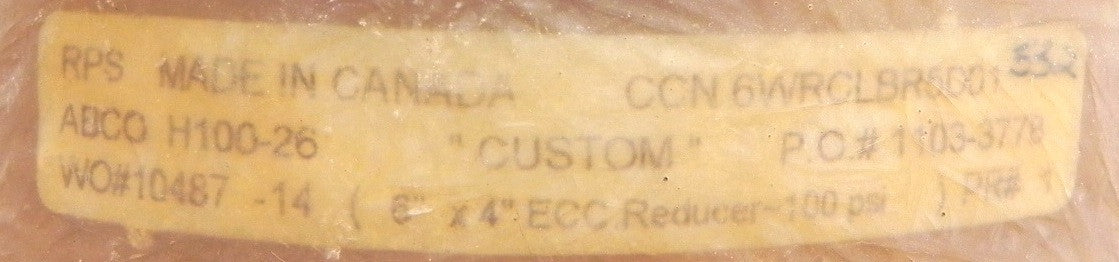 RPS ABCO Fiberglass FRP Eccentric Reducer 6" x 4" - Advance Operations