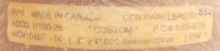 RPS ABCO Fiberglass FRP Eccentric Reducer 6" x 4" - Advance Operations