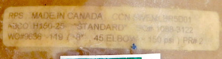 RPS ABCO Fiberglass FRP Elbow 45 Deg 8" - Advance Operations