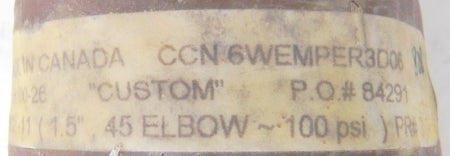 ABCO Fiberglass FRP Elbow 45 Deg 1-1/2" 6WEMPER3D06 - Advance Operations