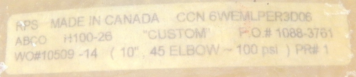 RPS ABCO Fiberglass FRP Elbow 45 Deg 10" - Advance Operations