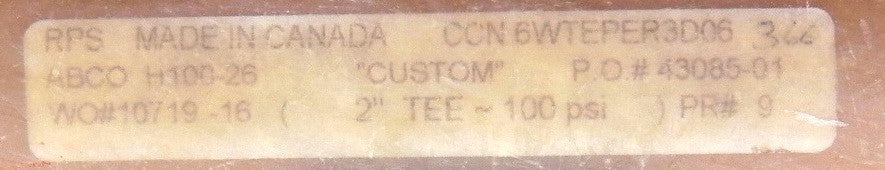 RPS ABCO Fiberglass FRP Tee 2" - Advance Operations