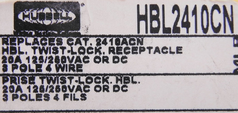Hubbell Twist-Lock Receptacle HBL2410CN (Lot of 2) - Advance Operations