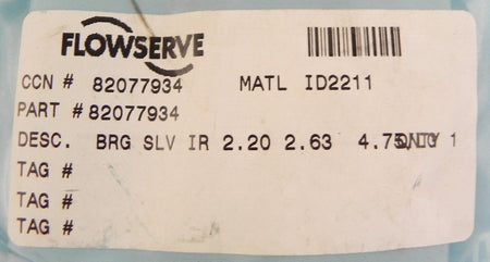 Ingersoll Dresser / Flowserve Bearing Sleeve 82077934 - Advance Operations