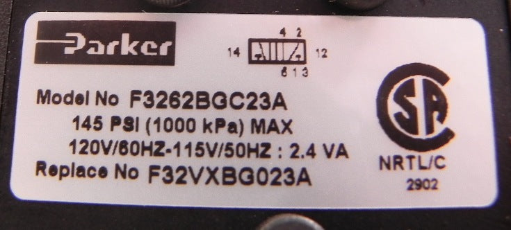 Parker Pneumatic Solenoid Valve 1/4" NPT F3262BGC23A - Advance Operations